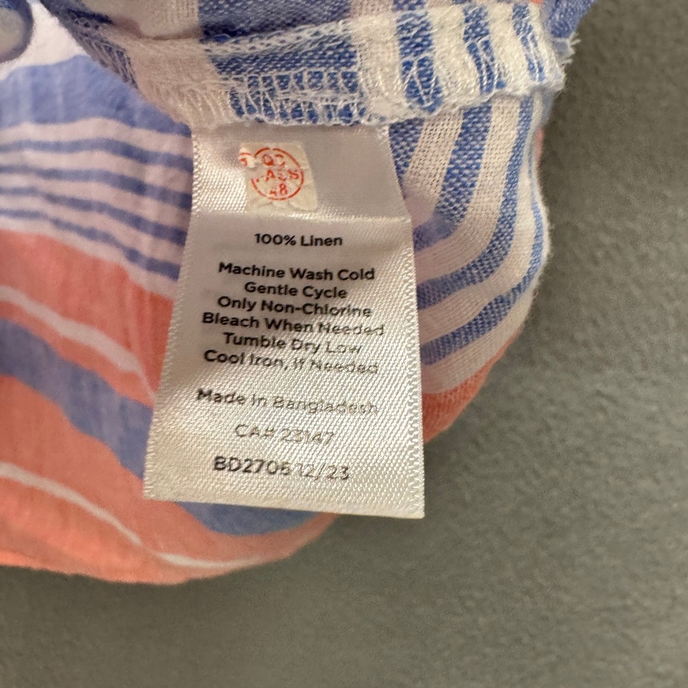 Talbots White Tunic with Blue and Coral Stripes - Picture 5 of 6